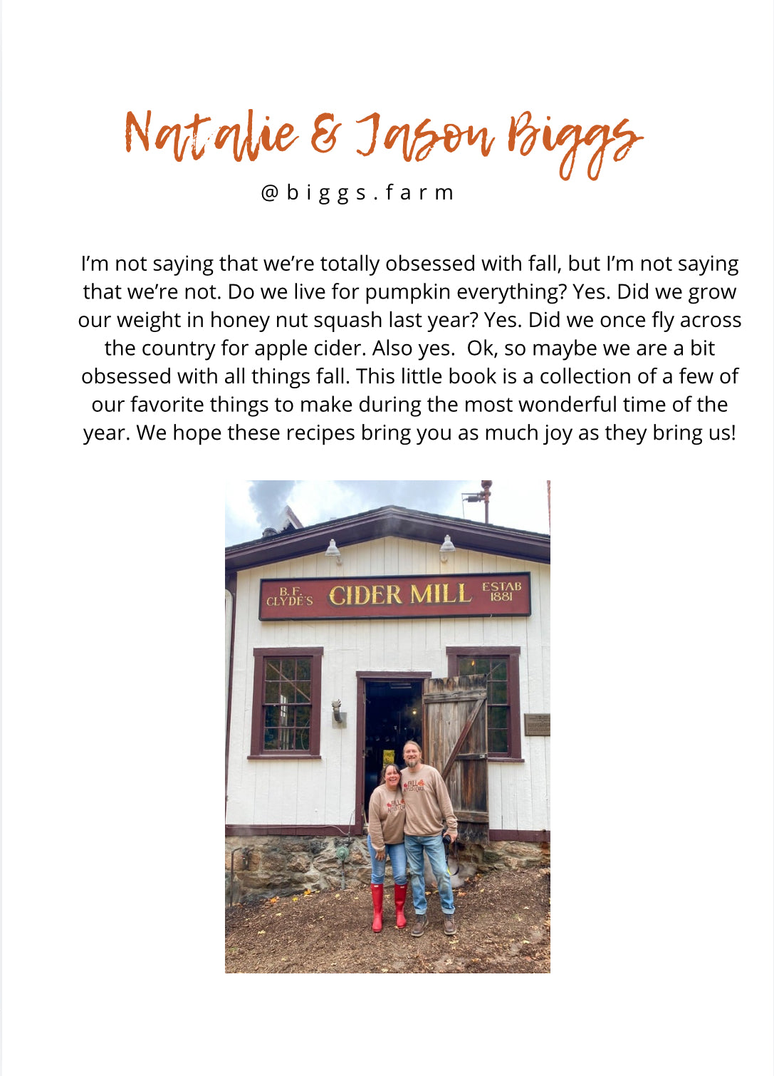 Fall Favorites Cookbook